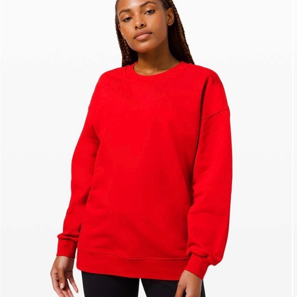 Lululemon Perfectly Oversized Crew Sweatshirt Size 14 Red